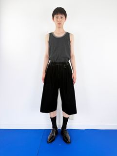 【26SS】 カバード デニム ショート トラウザー / COVERD DENIM SHORT TROUSERS / ブラック