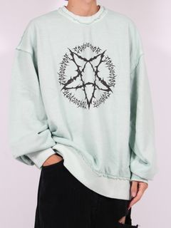 【24AW】ピグメント ペンタグラム コットン クルーネック スウェット / PIGMENT DYE COTTON CREWNECK SWEATER 'PENTAGRAM / ミント
