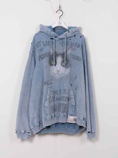 【25SS】ブリーチド フーディー / BLEACHED HOODIE / ブルー