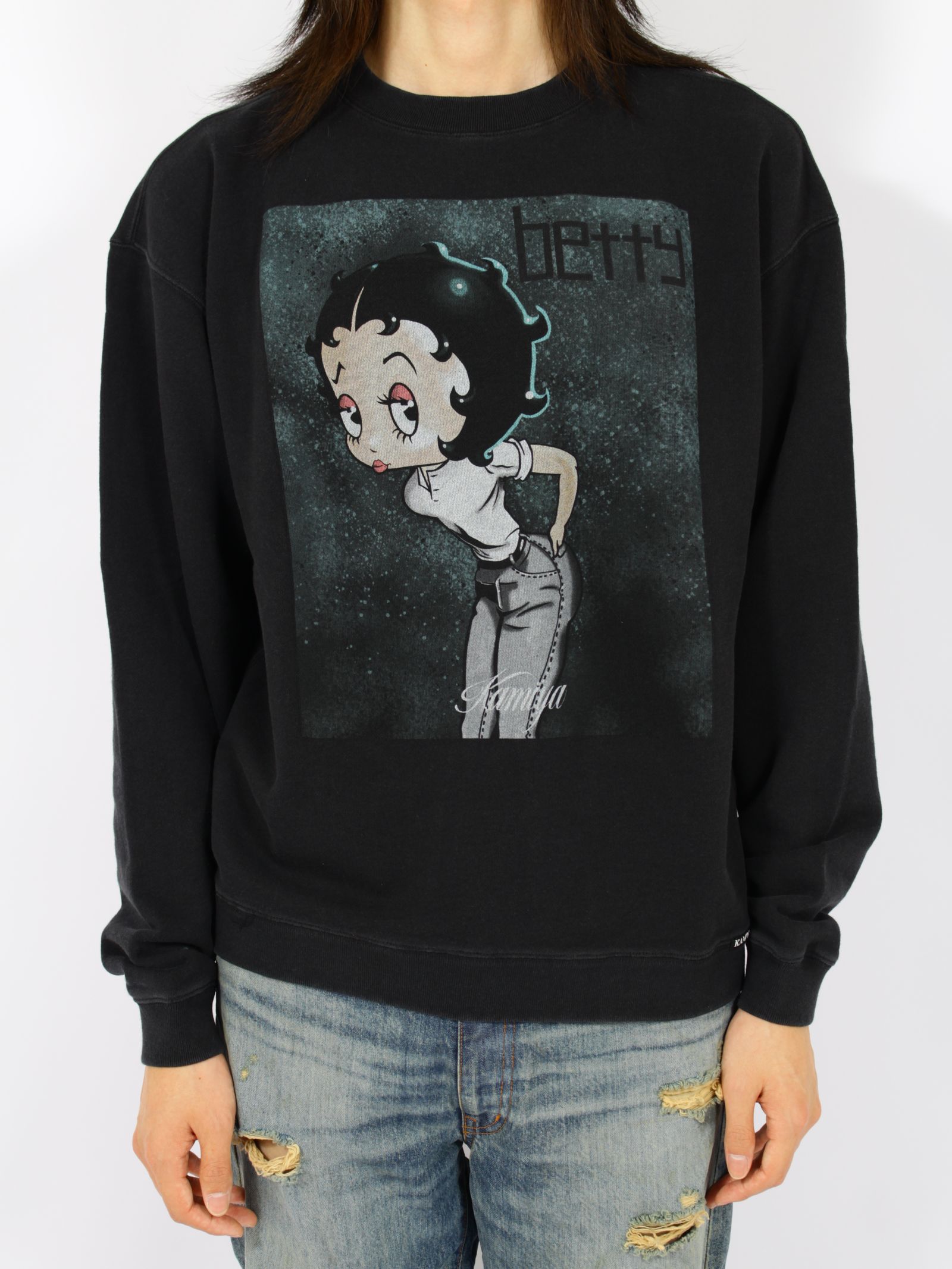 【26AW】 ベティ ブープ スウェット 長袖 カットソー / BETTY BOOP SWEAT T/C / ブラック