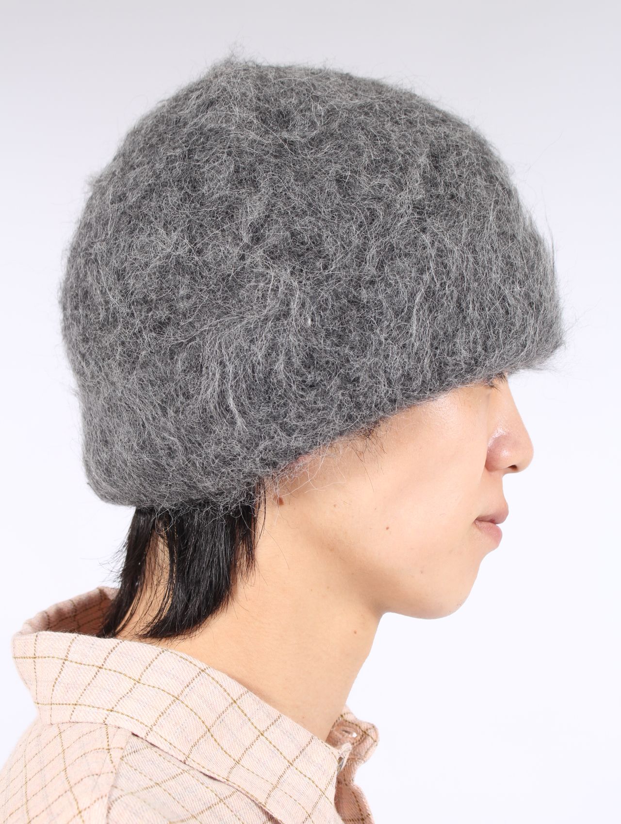 【25AW】 ファジー ビーニー 帽子 アルパカニット / FUZZY BEANIE / グレー