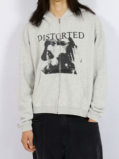 【26AW】ディストーテッド・ガール・ジップアップ・フーディ / "DISTORTED Girl" Zip-up Hoodie / グレー