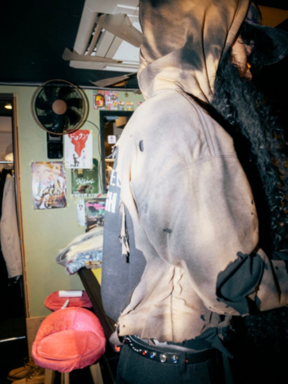 【26AW】ヒドゥン コンサバティブ フーディー ダメージ加工 2重 パーカー /  HIDDEN CONSERVATIVE HOODIE / ブラック