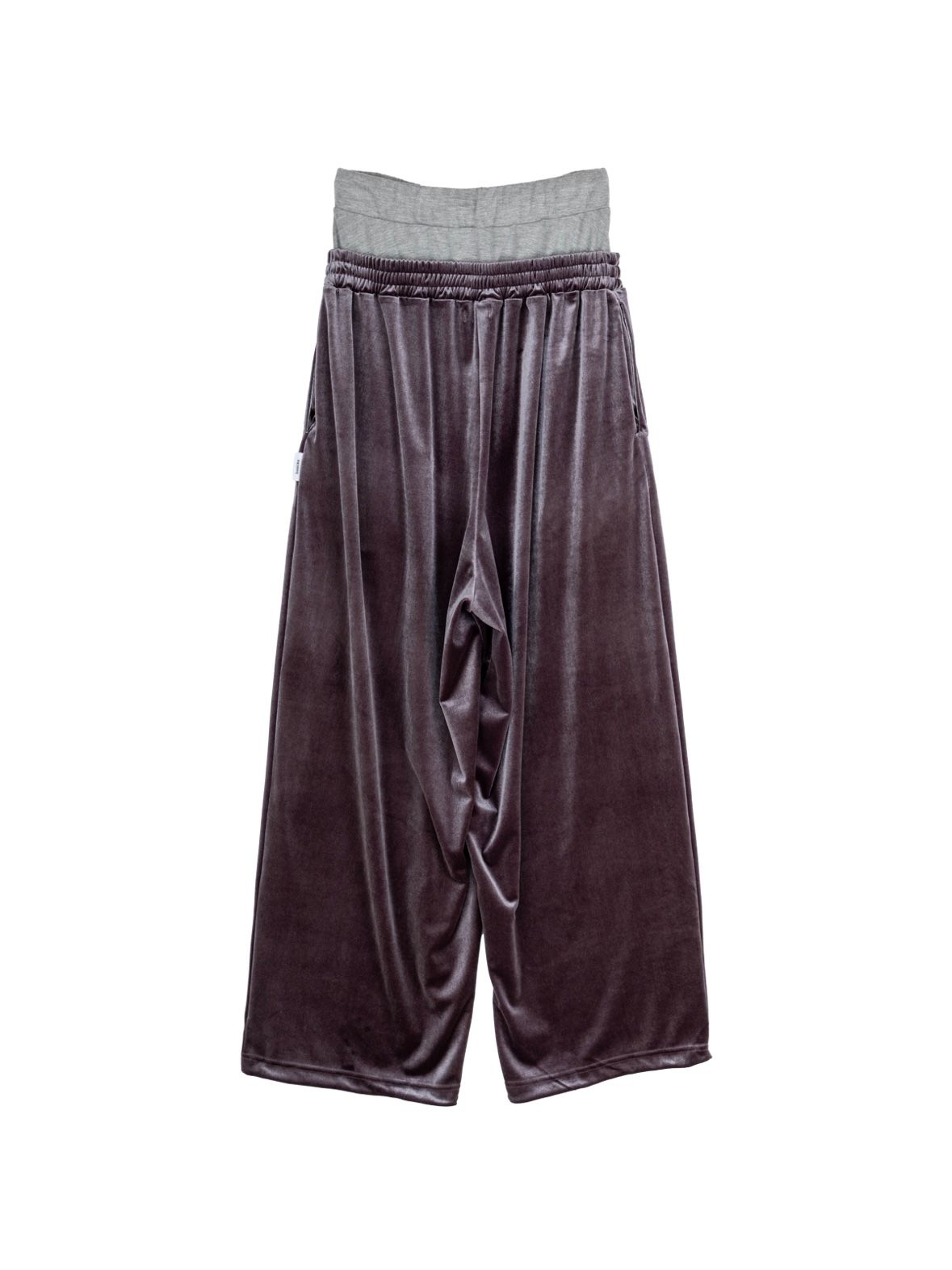 【25AW】レイヤード ベルベット トラウザーズ / LAYERED VELVET TROUSER / グレー
