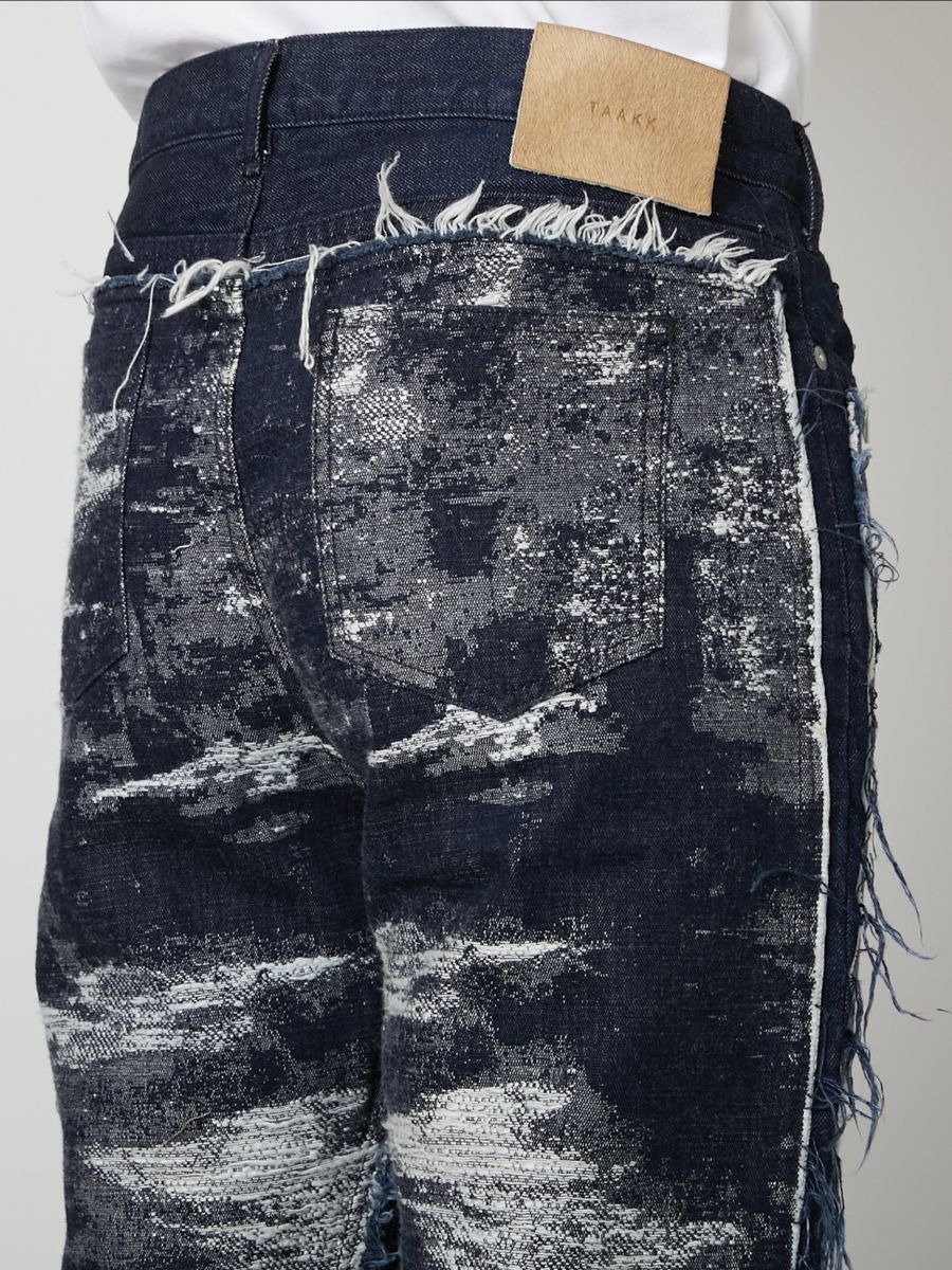 【27SS】デザイン フレア パンツ ジャガードデニム / DESIGN FLARE PANTS / ONE WASH (ワン ウォッシュ)