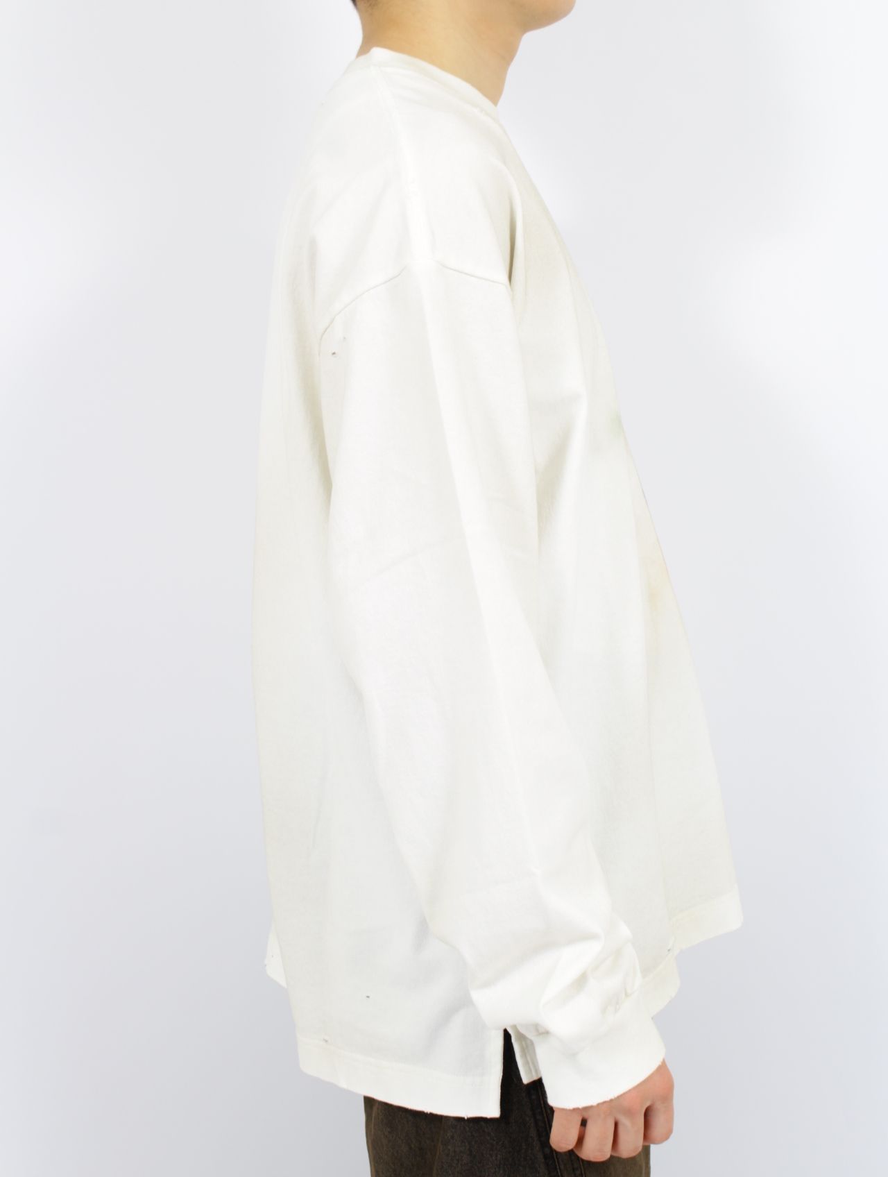 【25SS】「レオン」 グラフィック ロングスリーブ 長袖 Tシャツ / LEON Print Distressed LS T-shirt / ホワイト