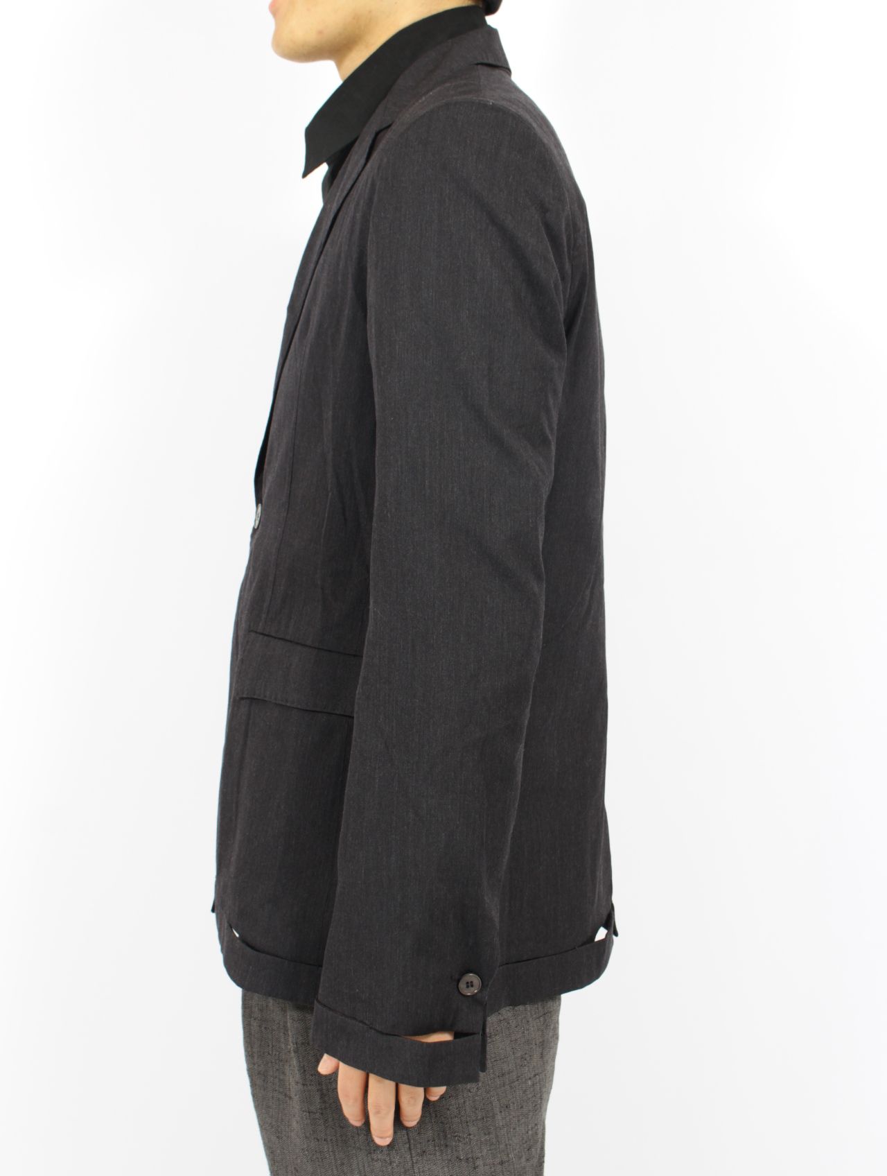 【25SS】モデュラー ハンドステッチ ヘム ジャケット / MODULAR HAND STITCHED HEM JACKET / ダークグレイ