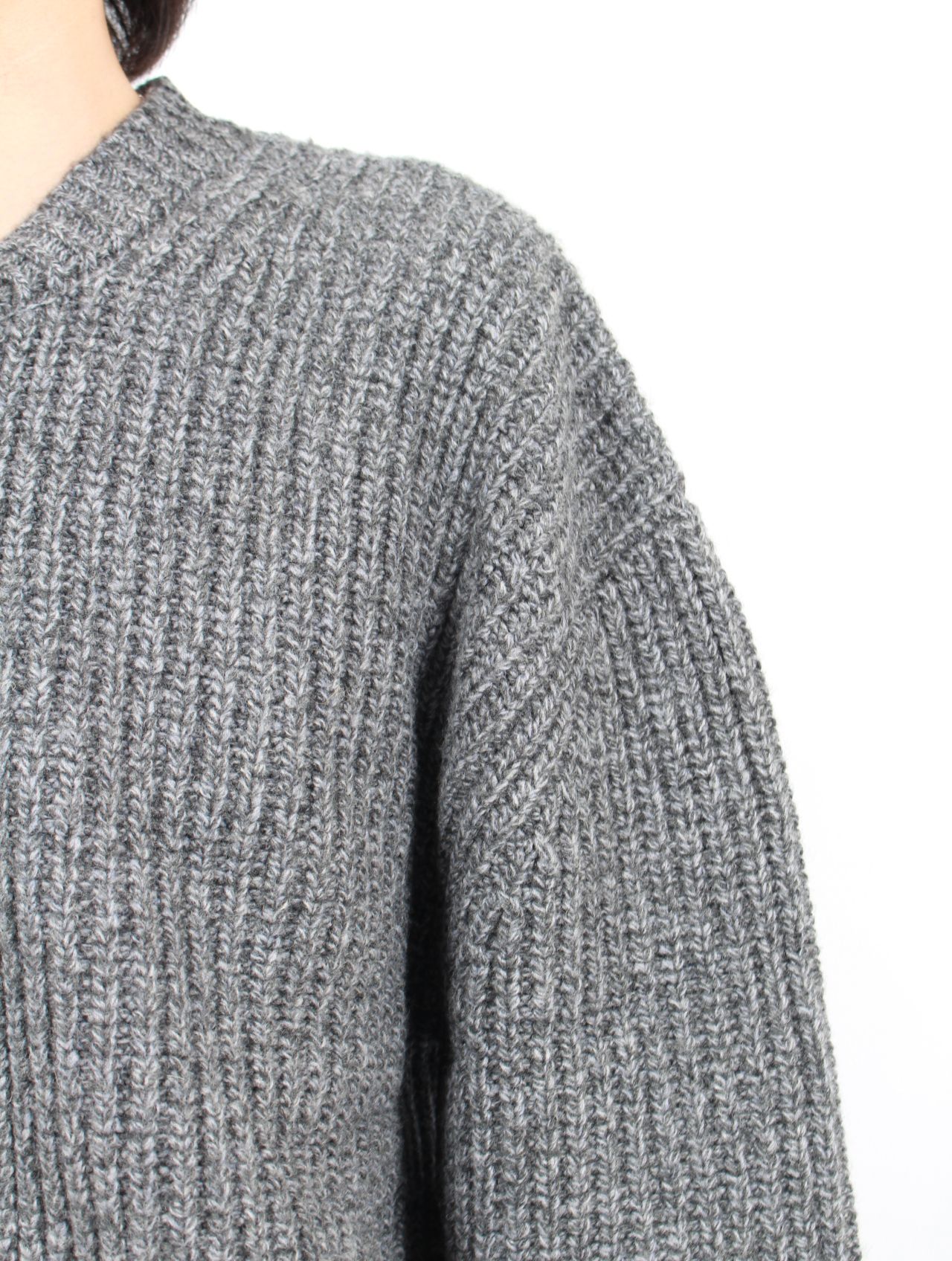 【25AW】ボンバー ニット カーディガン / BOMBER CARDIGAN / GREY(グレー)