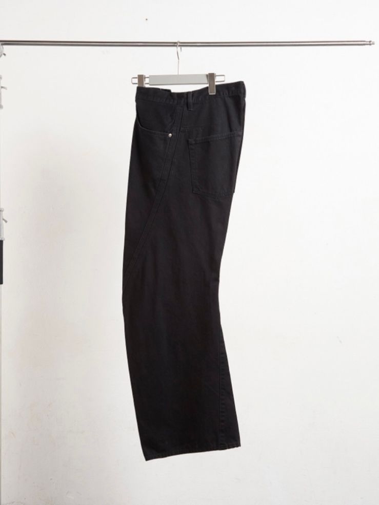 【26SS】 3D ツイステッド ワイド レッグ ジーンズ デニム パンツ / 3D TWISTED WIDE LEG JEANS / FADED BLACK (ブラック)