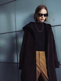 オーバーサイズ ロング コート / LONG HOODIE OVER COAT / ブラック