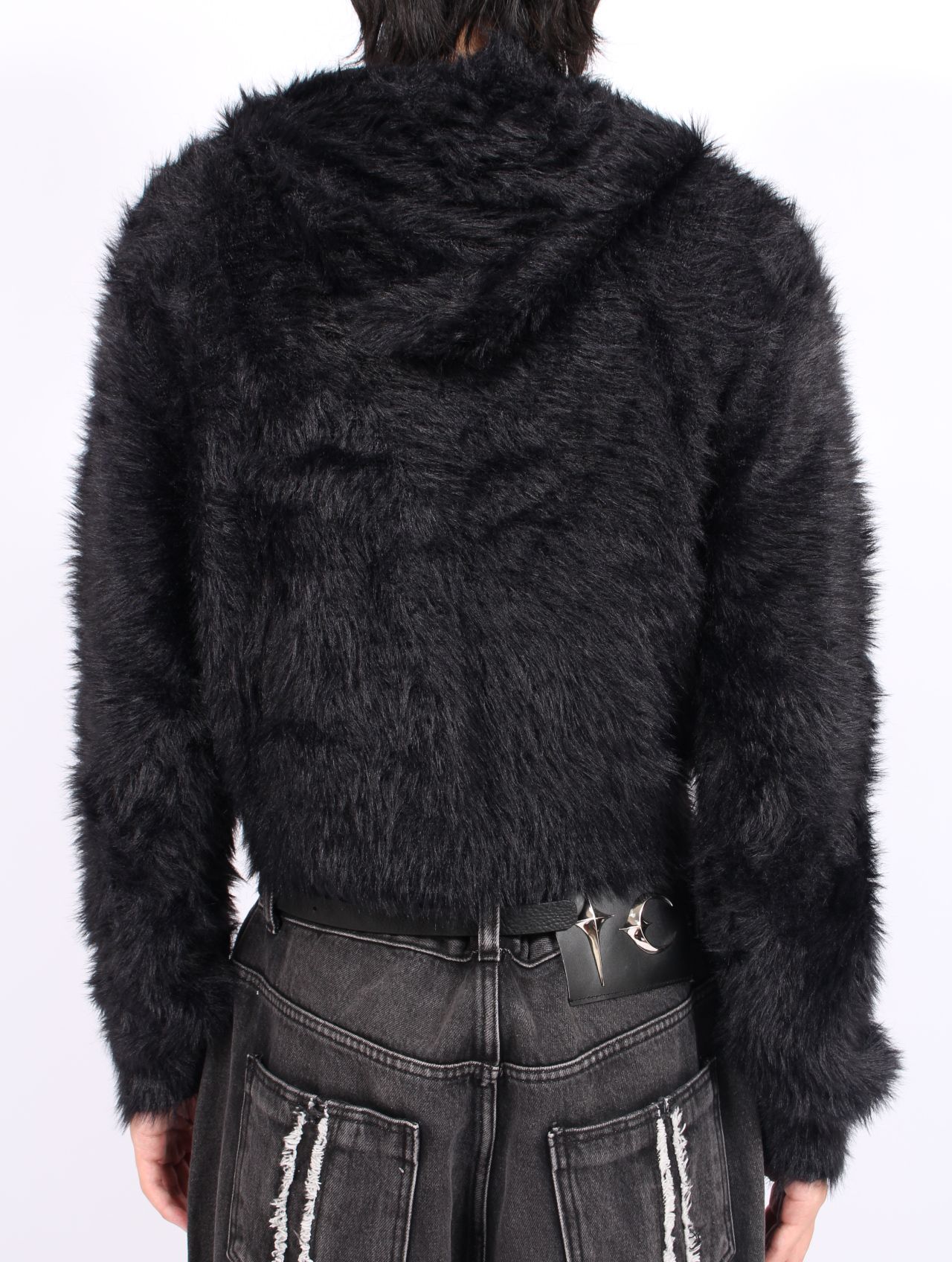 【25AW】キメラ ファー フーディー パーカー / CHIMERA FUR HOODED ZIP-UP / ブラック
