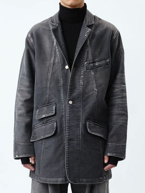 【24AW】モールスキン プリズナー カバーオール / MOLESKINE PRISONER COVERALL JACKET .12 / ブラック