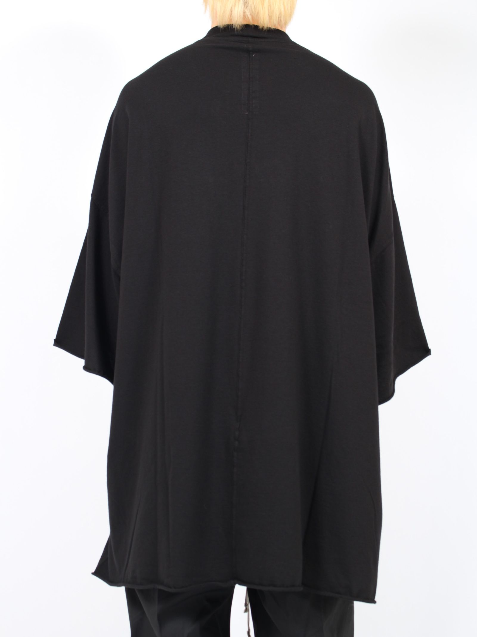 RICK OWENS ポーターヴィル レベル Tシャツ ブラック RICK OWENS ショートクルーネックLS Tシャツ ダークダスト