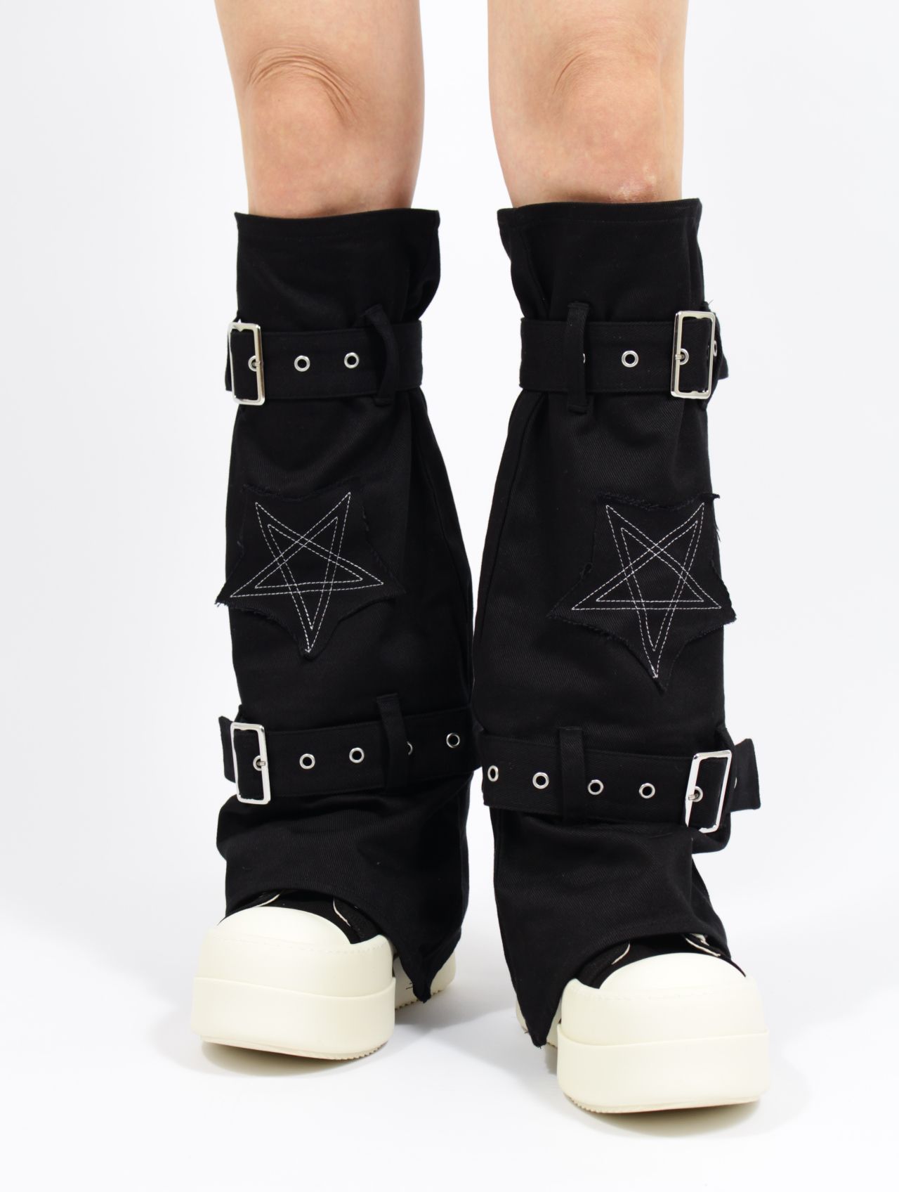 【26SS】コットン ベルテッド レッグウォーマー "ペンタグラム" / COTTON BELTED LEG WARMER 'PENTAGRAM / ブラック