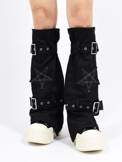 【26SS】コットン ベルテッド レッグウォーマー "ペンタグラム" / COTTON BELTED LEG WARMER 'PENTAGRAM / ブラック