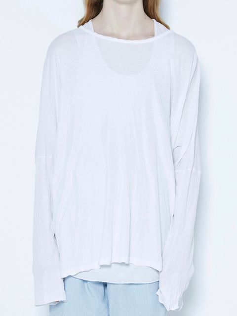 ルーズシルエット カットオフ ドルマンカットソー /  DOLMAN L/S / オフホワイト