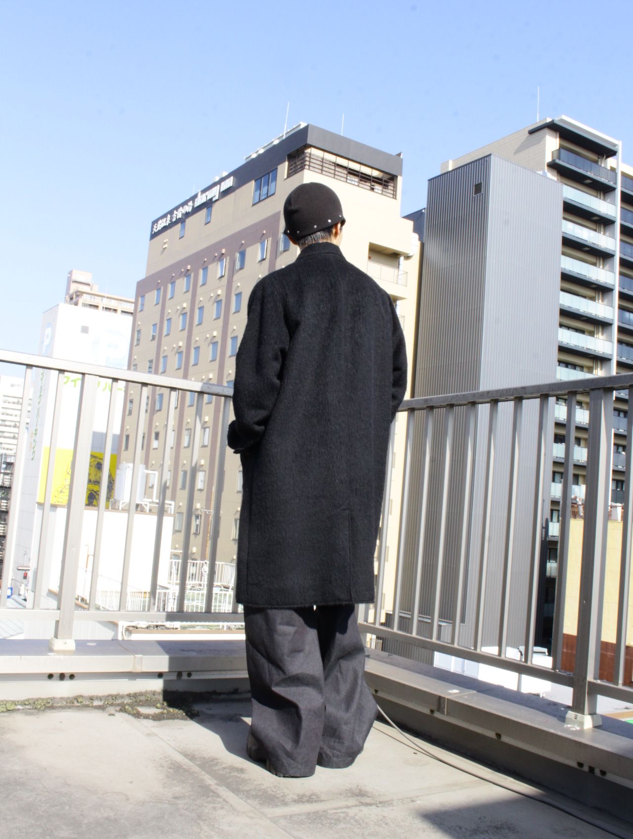 【25AW】アルパカ ステンカラー コート / ALPACA COAT / ブラック