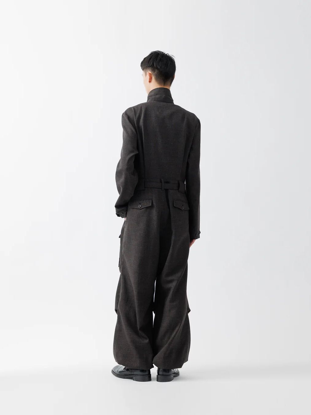 【26SS】ラフ ウール ジャンプスーツ / ROUGH WOOL JUMPSUIT .15 / ダークブラウン