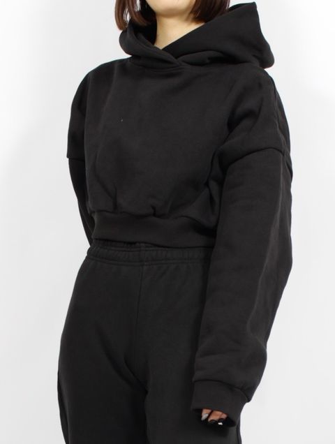 クロップド ヘビー フード / CROPPED HEAVY HOOD / SOOT(ブラック)