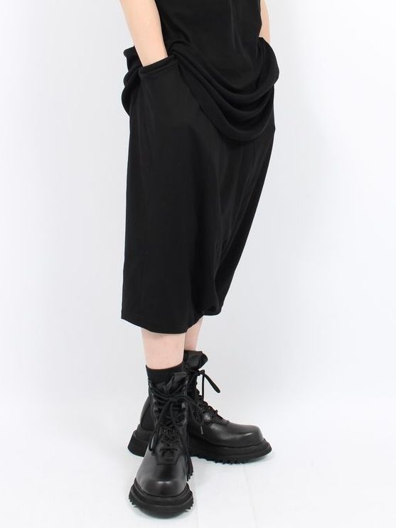 【24AW】カウスキン レースアップ サイドジップ レザー  ヒール ブーツ / COW SKIN / ブラック
