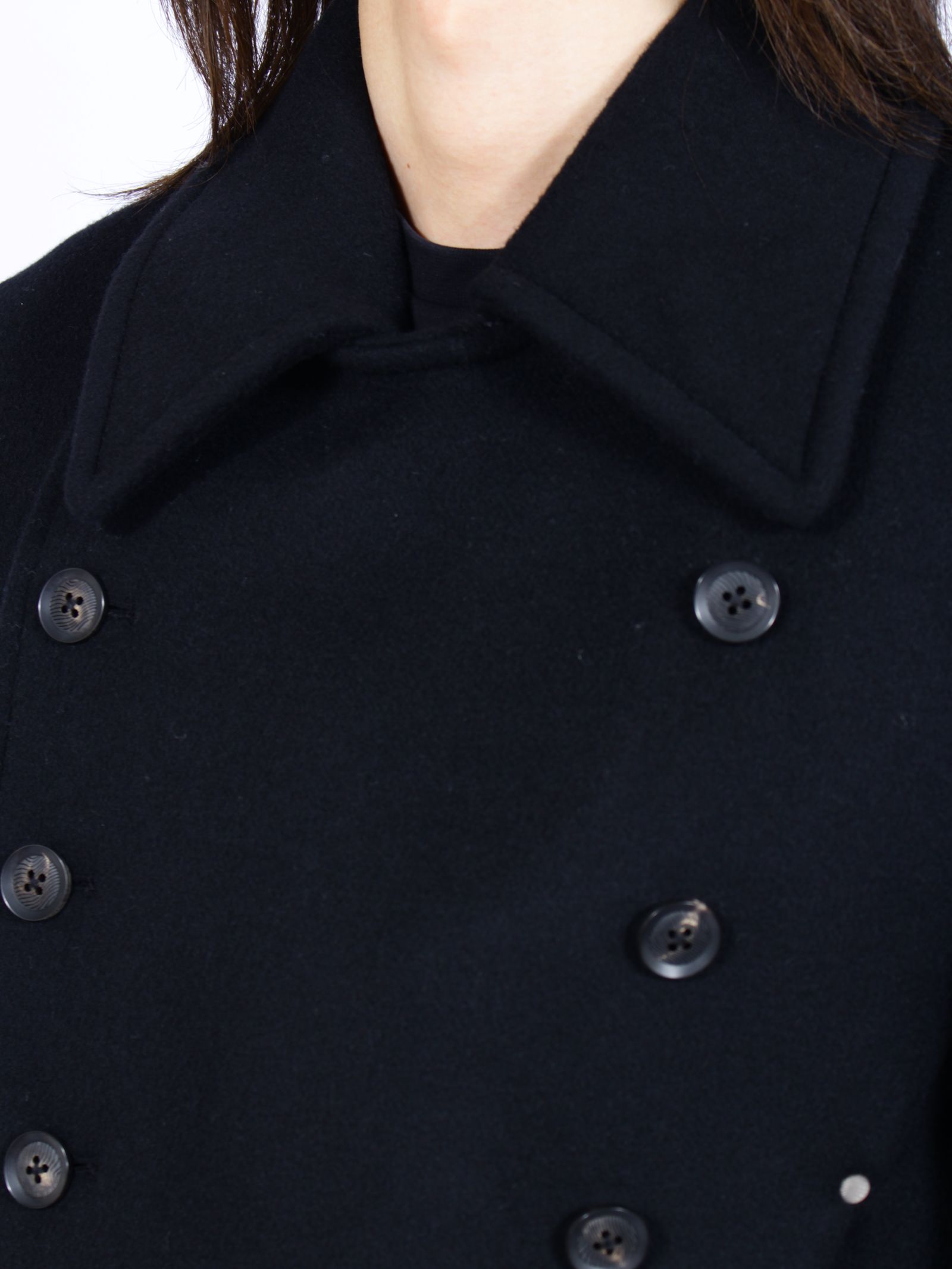 【26AW】ショート ペア コート ピーコート 3way ナポレオンジャケット / SHORT PEA COAT / ブラック