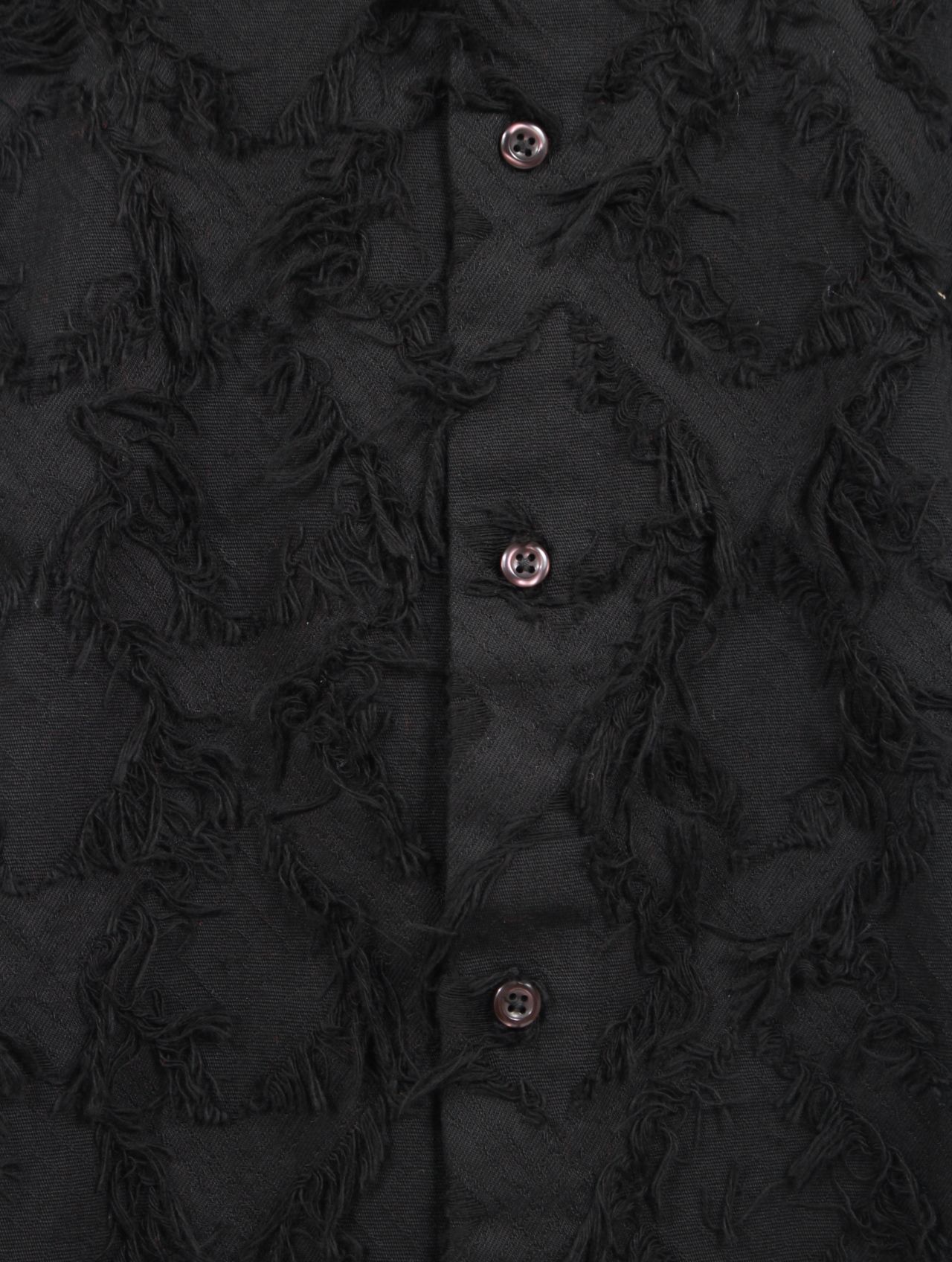 【25AW】ウェス シャツ アーガイルチェック柄 フリンジ 長袖 / WES SHIRT / フリンジブラック