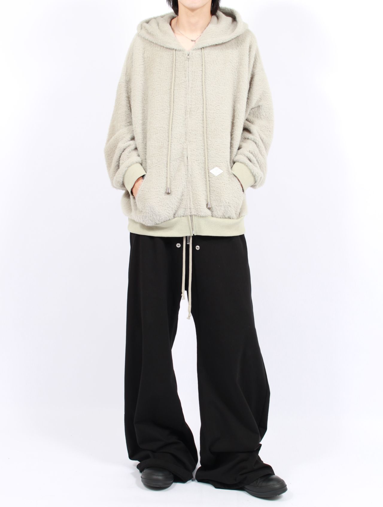 【25AW】テディベア フーデッド セーター シャギー ジップアップ パーカー / TEDDY BEAR HOODED SWEATER / ミント