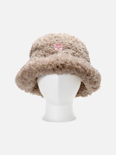 【24AW】フェイク ファー ビッグ バケット ハット / FAUX FUR BIG BUCKET HAT /ミルクティー
