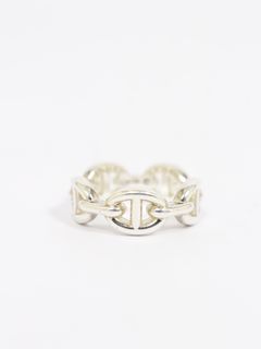 【HERMES VINTAGE】アンシェネリング / ENCHAINEE RING / シルバー