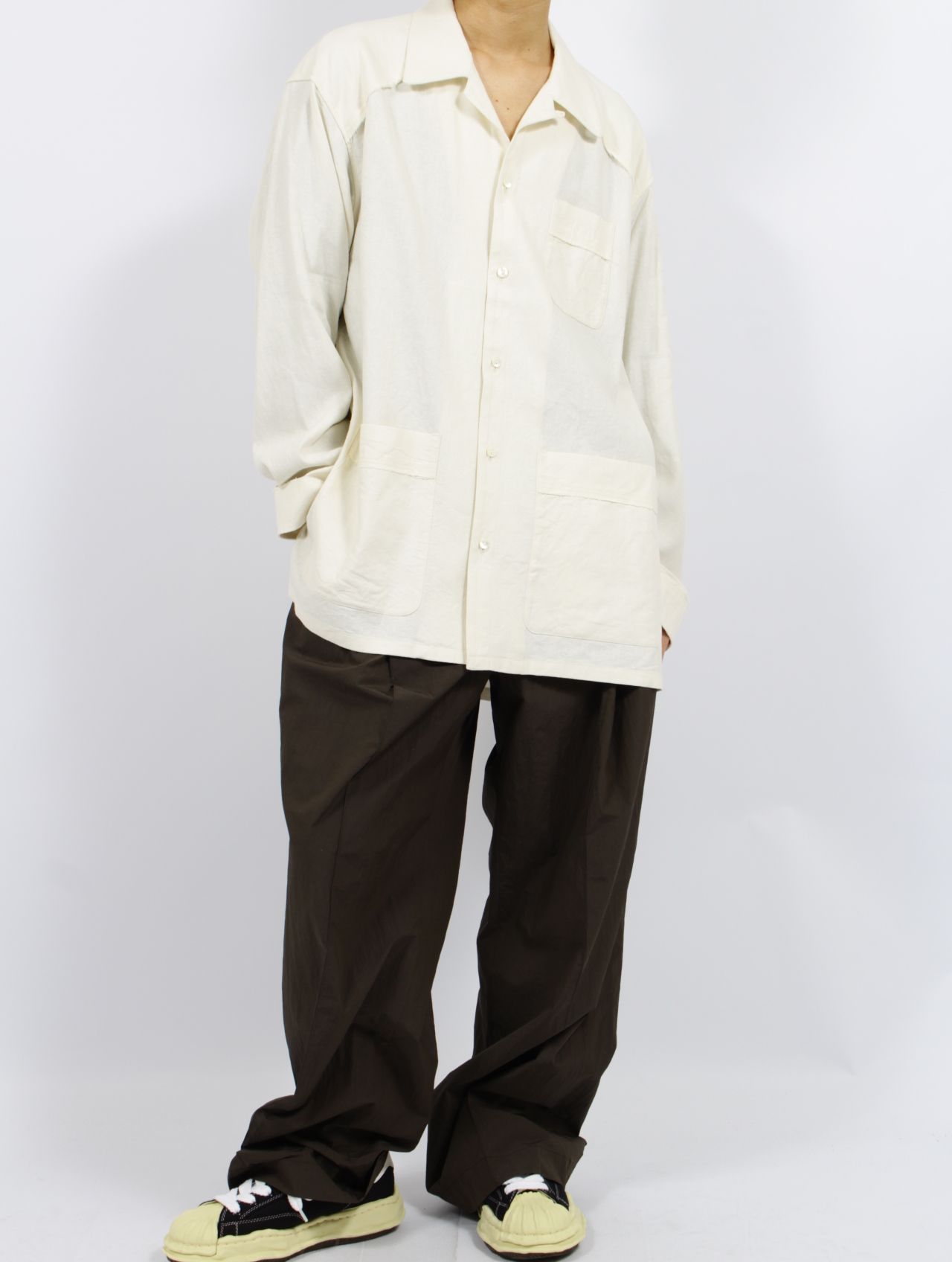 【25SS】シルクリネン パジャマ シャツ / SILK LINEN PAJAMA SHIRT.13 / オフホワイト