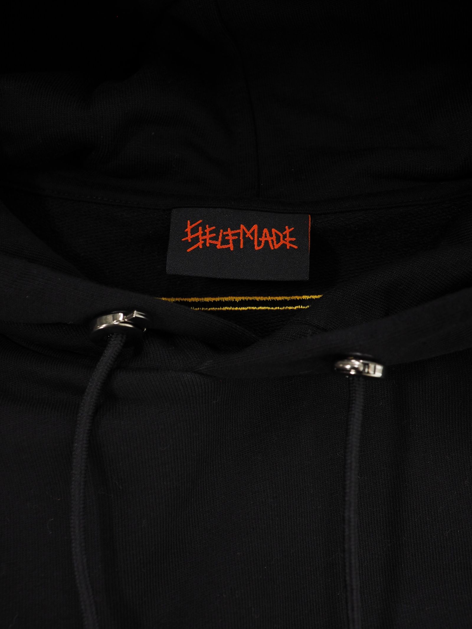 【20AW】バック刺繍柄 タオル地ワッペン パーカー / ACK HOODIE EMBROIDERED / ブラック × イエロー