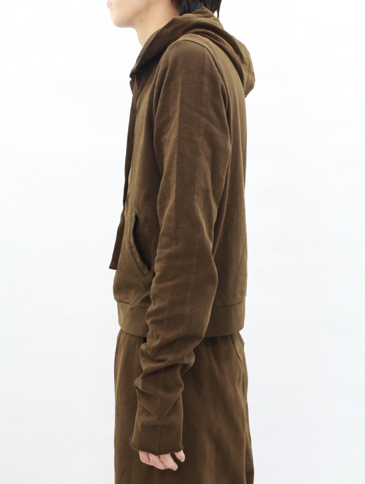 ライトウェイト クロップド ジップアップ フーディー パーカー / LIGHTWEIGHT CROPPED  ZIP UP / BRUNETTE (ブラウン)
