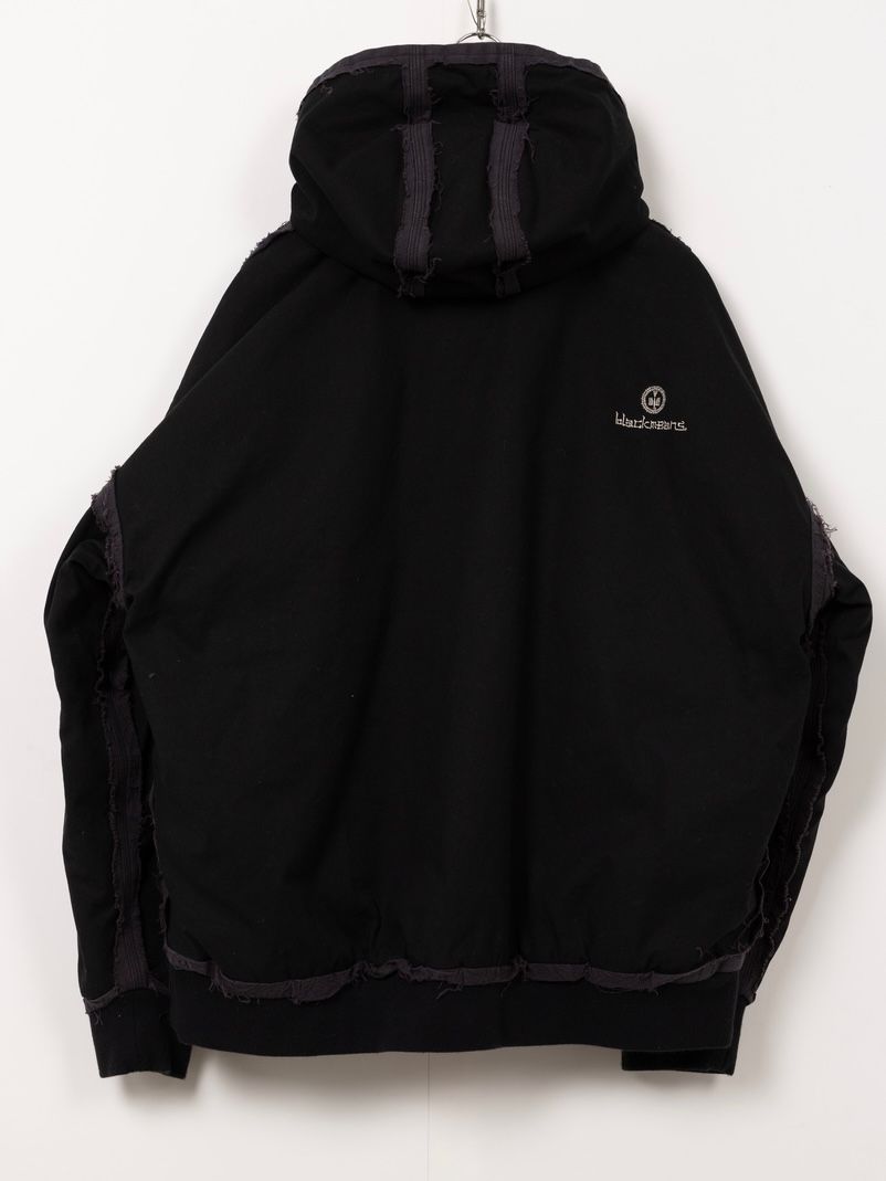 【25AW】ブラックミーンズ コラボレーション デコンストラクテッド ジップ パーカー / BLACKMEANS × KAMIYA DECONSTRUCTED ZIP PARKA / ブラック