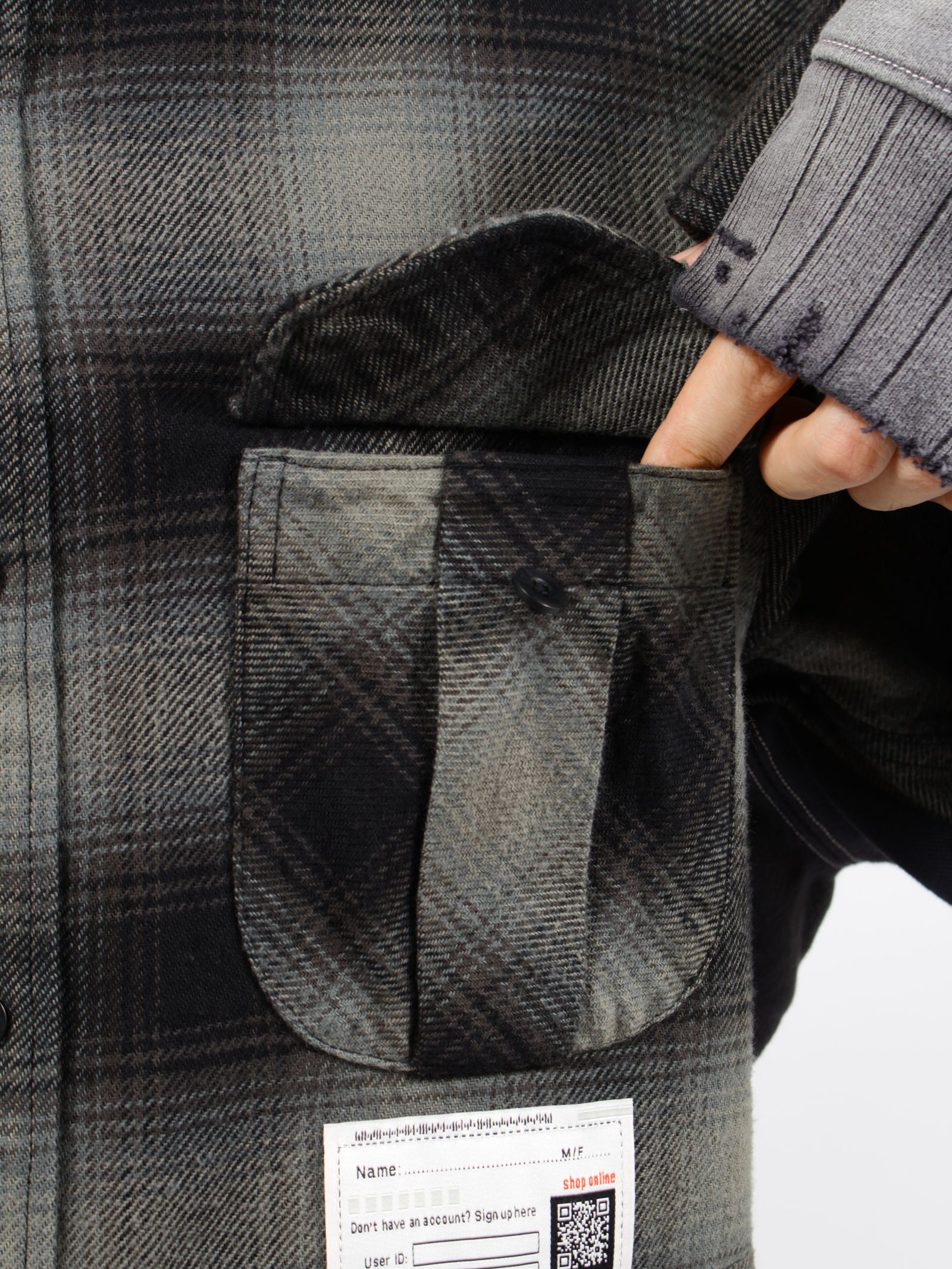 【26SS】コンバイン スウェット シャツ / COMBINED SH SWT / ブラック×グレー