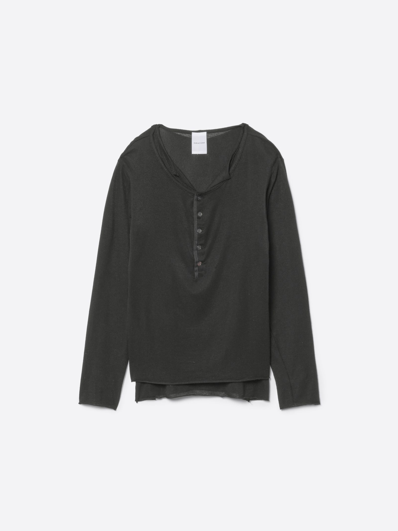 【26AW】レイヤード ヘンリーネック シャツ / LAYERED HENLEY-NECK SHIRT .16  / チャコール
