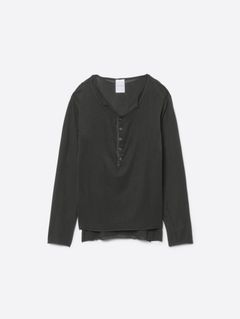 【26AW】レイヤード ヘンリーネック シャツ / LAYERED HENLEY-NECK SHIRT .16  / チャコール