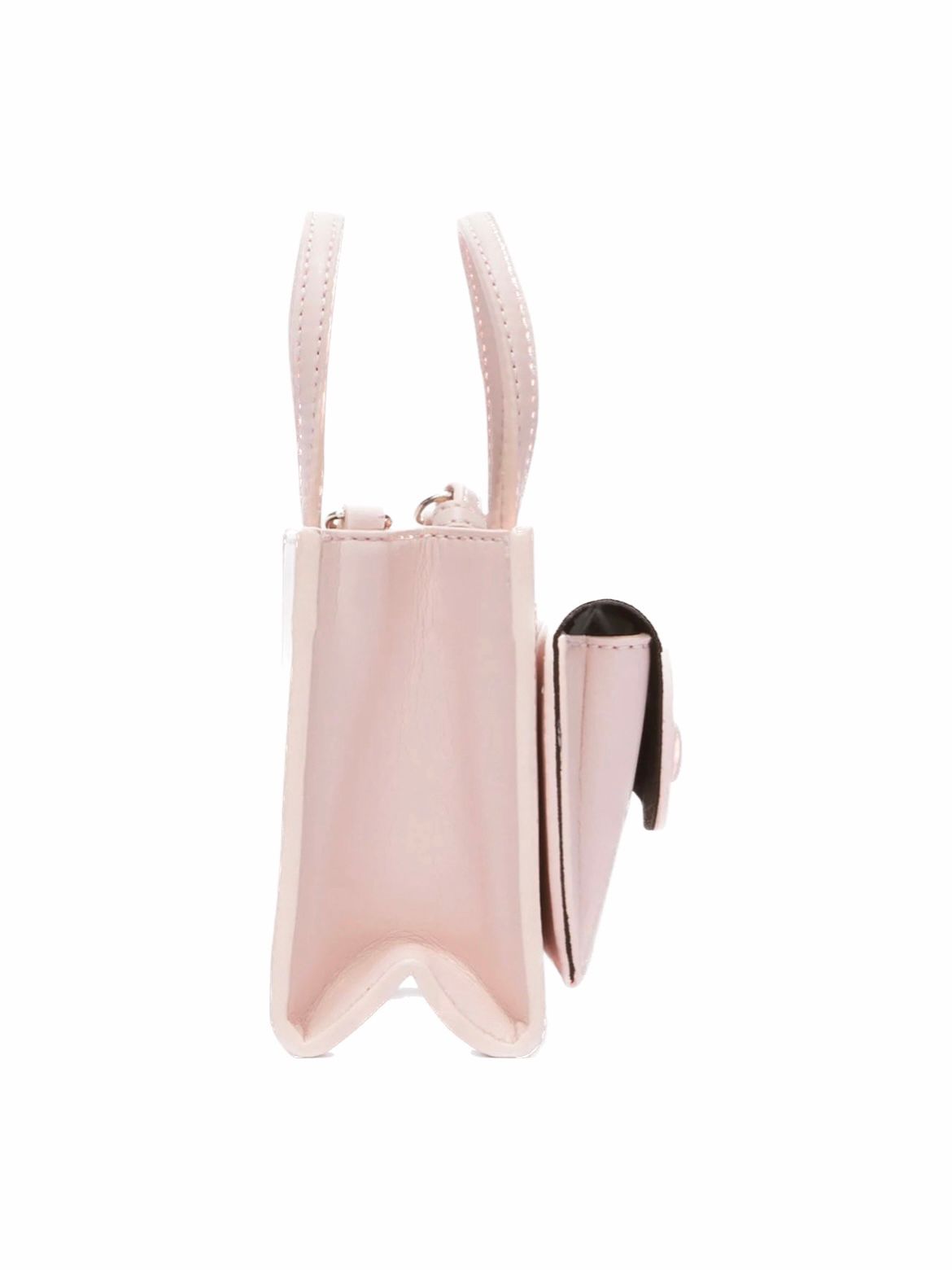 ミニ  フェイクレザー バッグ / FAUX LEATHER RAZOR CLAM BAG / ピンク