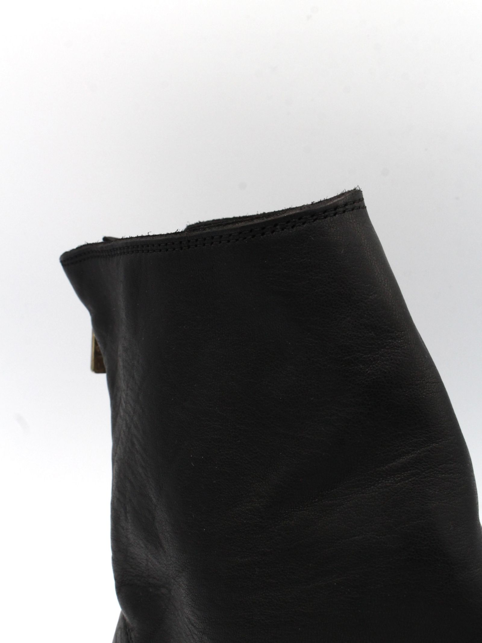 【NB06V】馬革 ホースレザー フルグレイン 表革 バックジップ ブーツ / HORSE FULL GRAIN  BACK ZIP BOOT / ブラック