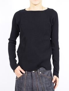 【26SS】 パネルド リブ ロングスリーブ 長袖 Tシャツ / PANELLED RIBBED LONG SLEEVE T-SHIRT / BLACK (ブラック)