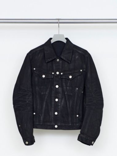 【26AW】デニム トラッカー ジャケットコーティング デニムジャケット / DENIM TRUCKER JACKET / LUSTER COATED BLACK(ブラック)