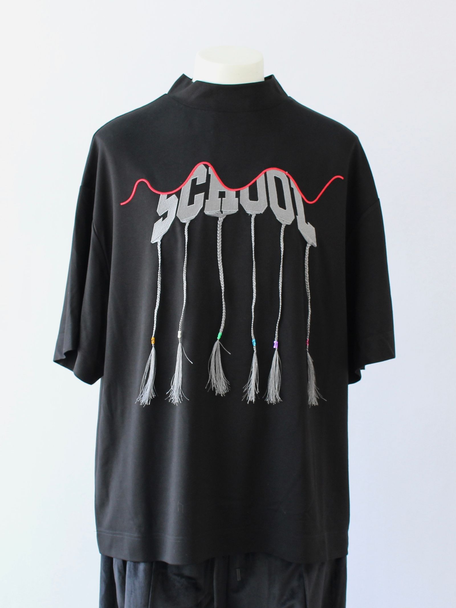 スクール フリンジ Tシャツ / SCHOOL BRAID TEE / ブラック