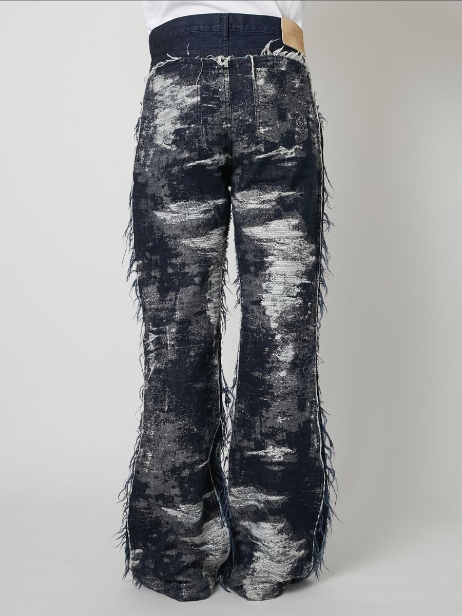 【27SS】デザイン フレア パンツ ジャガードデニム / DESIGN FLARE PANTS / ONE WASH (ワン ウォッシュ)