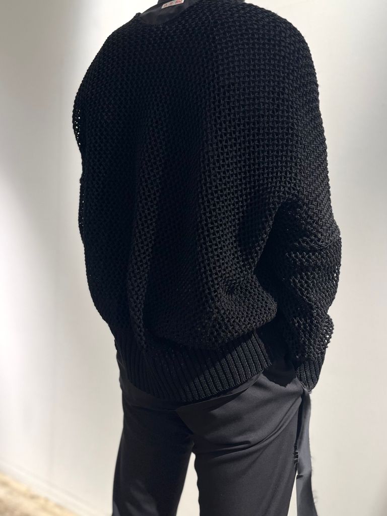 sulvam - 【23SS】メッシュ アシンメトリー ニット / MESH ASYMMETRY 