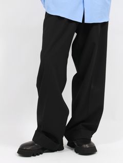 【25AW】フロー ワイド ターンアップ パンツ / FLOW WIDE TURN-UP PANTS / ブラック