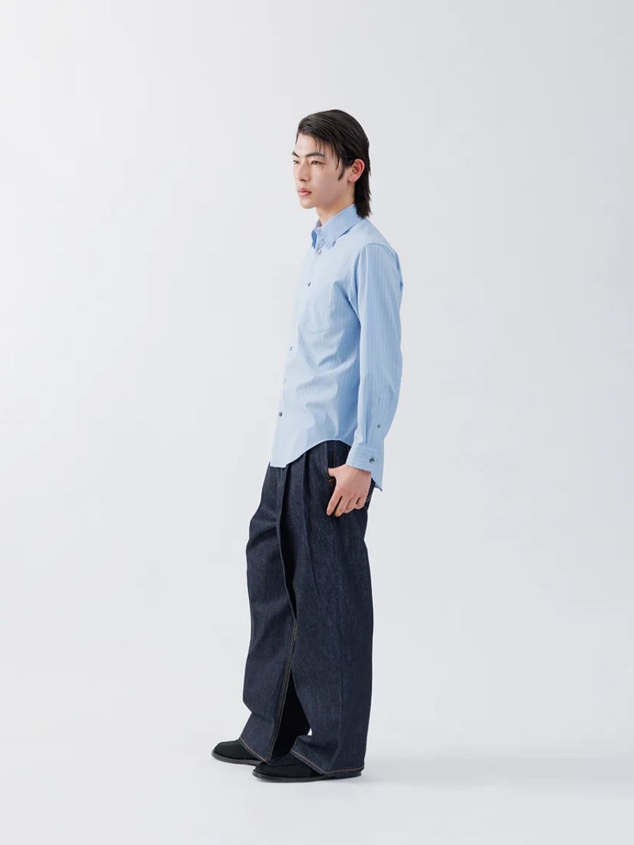 【26AW】 レギュラー フィット タブカラー シャツ ストライプ シャツ / REGULAR FIT TAB COLLAR SHIRT / SAX BLUE ST ( ブルー )