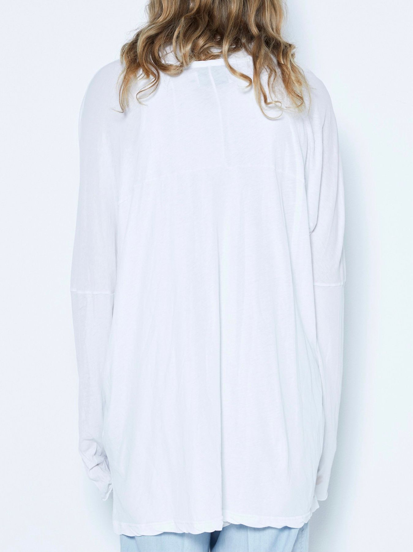 ルーズシルエット カットオフ ドルマンカットソー /  DOLMAN L/S / オフホワイト