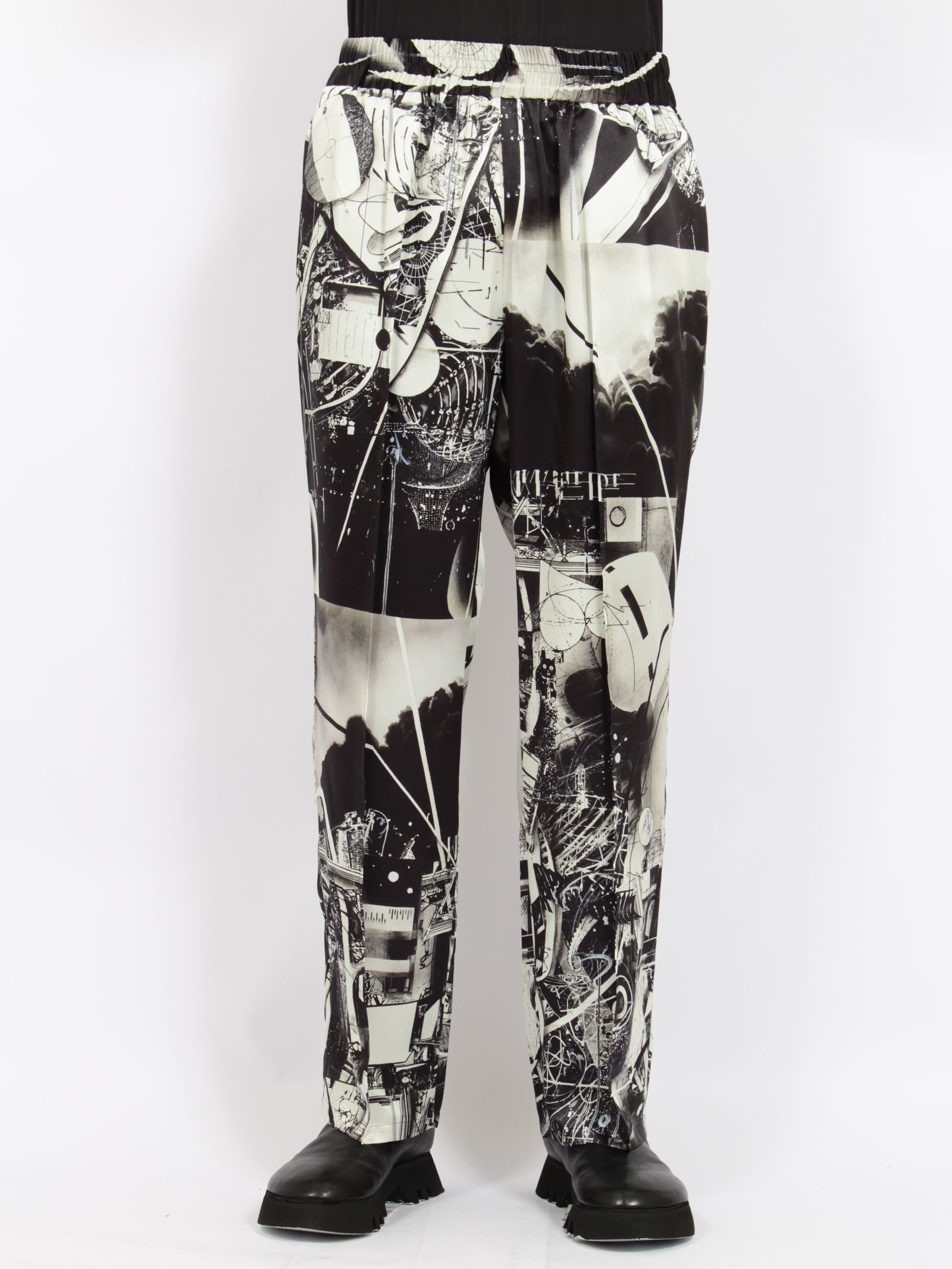 【26AW】 X HIROKI  TSUKUDA  佃宏樹 グラフィック パンツ / × HIROKI TSUKUDA GRAPHIC PANTS / ブラック