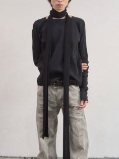 【26SS】 パネルド リブ ロングスリーブ 長袖 Tシャツ / PANELLED RIBBED LONG SLEEVE T-SHIRT / BLACK (ブラック)