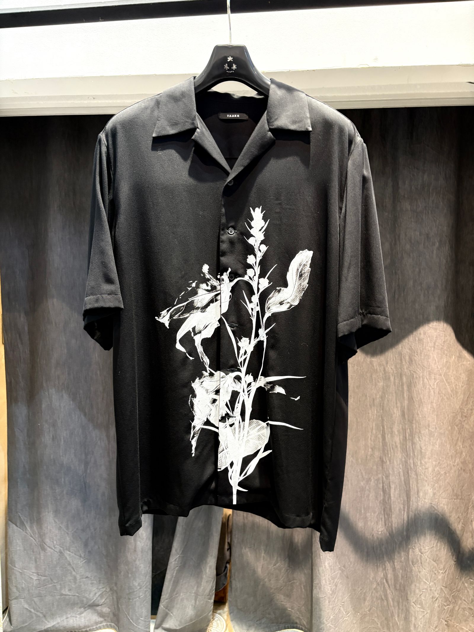 【27SS】オープンカラーシャツ 花柄 半袖 シャツ / OPEN-COLLAR SHIRT / ブラック