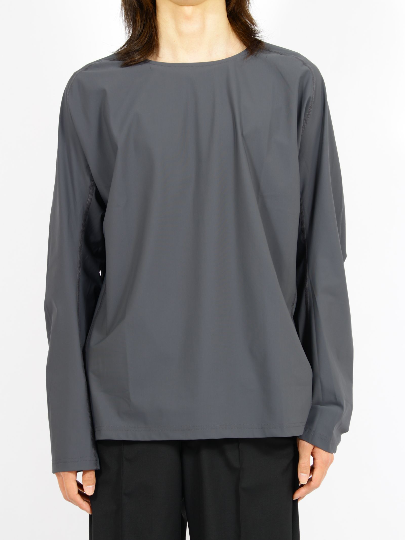 【26SS】ナイロン ロングスリーブ Tシャツ / LONG SLEEVE T-SHIRTS NYLON / ダークグレー